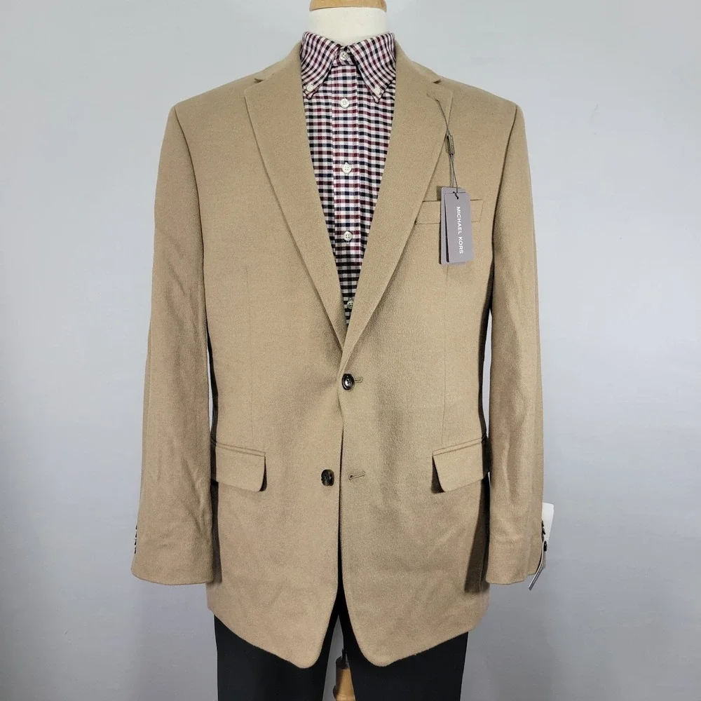 Michael Kors Men's Sport Coat Blazer‎ Two Button KIPP Wool Silk Cashmere 44L NEW